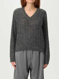 Maglia a v in mohair tricot Brunello Cucinelli