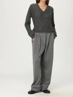 Maglia a v in mohair tricot Brunello Cucinelli