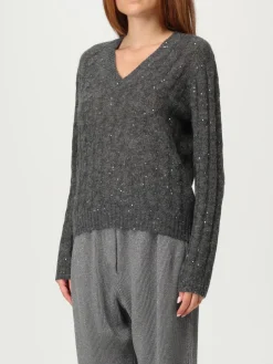 Maglia a v in mohair tricot Brunello Cucinelli