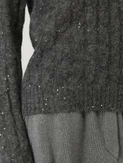 Maglia a v in mohair tricot Brunello Cucinelli