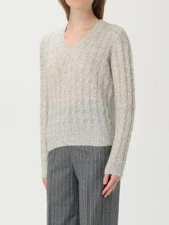 Maglia a v in mohair tricot Brunello Cucinelli