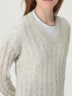Maglia a v in mohair tricot Brunello Cucinelli