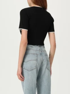 Maglia crop in misto viscosa con mini logo Amiri