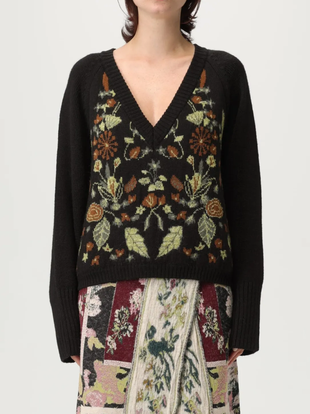 Maglia in Alpaca jacquard floreale Antonio Marras