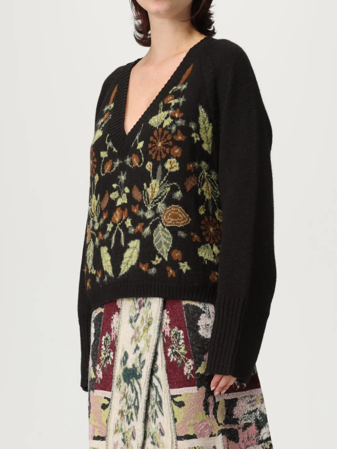 Maglia in Alpaca jacquard floreale Antonio Marras