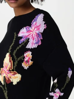 Maglia in cotone con fiori Twinset