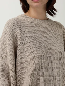 Maglia in cotone con paillettes Brunello Cucinelli