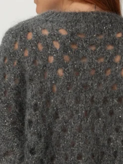 Maglia in lana mohair con paillettes Brunello Cucinelli