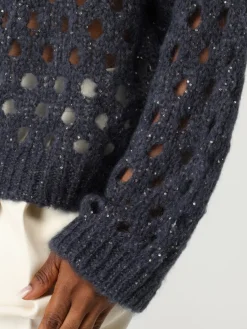 Maglia in lana mohair con paillettes Brunello Cucinelli