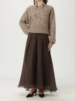 Maglia in lana vergine e cashmere a rete Brunello Cucinelli