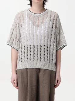 Maglia in lino traforato Brunello Cucinelli