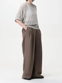 Maglia in lino traforato Brunello Cucinelli