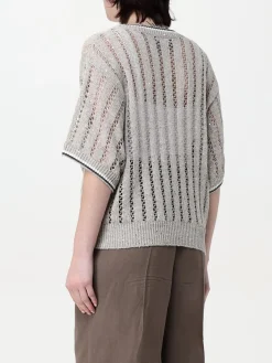 Maglia in lino traforato Brunello Cucinelli