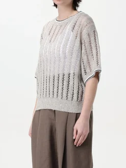 Maglia in lino traforato Brunello Cucinelli