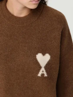 Maglione a girocollo con logo Ami Paris