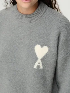 Maglione a girocollo con logo Ami Paris