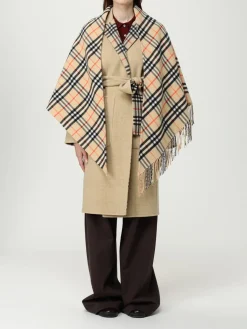 Mantella Burberry in cashmere con stampa Vintage Check