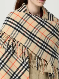 Mantella Burberry in cashmere con stampa Vintage Check