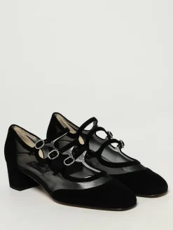 Mary Jane Carel Paris in camoscio e nylon a rete