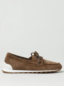 Mocassino Brunello Cucinelli in camoscio con monile