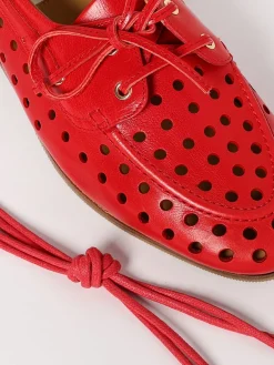 Mocassino da barca Bally in pelle traforata