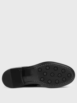 Mocassino Doucal's in camoscio e pelliccia