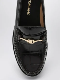 Mocassino Ferragamo in pelle stampa cocco