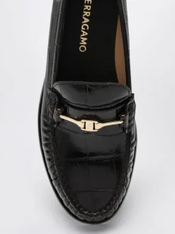 Mocassino Ferragamo in pelle stampa cocco