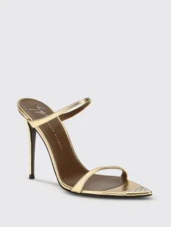 Mules Giuseppe Zanotti in pelle laminata con dettaglio di strass