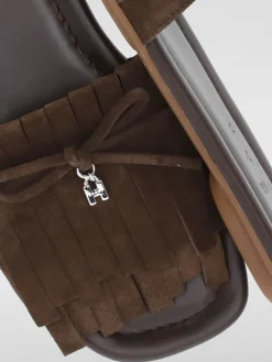 Mules Hogan in camoscio con frange