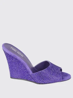 Mules Holly Wandy Paris Texas in camoscio con strass all over