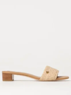 Mules Lauren Ralph Lauren in rafia di canapa intrecciata e pelle