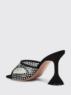 Mules Lupita Amina Muaddi in camoscio con strass