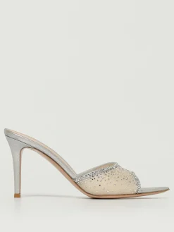 Mules Rania Gianvito Rossi in pelle laminata e nylon a rete con strass