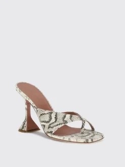 Mules Shiona Amina Muaddi in pelle stampa pitone