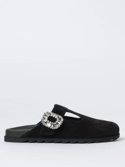 Mules Slidy Viv' Roger Vivier in camoscio con fibbia gioiello