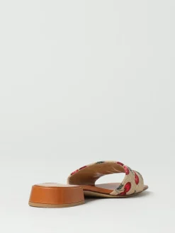 Mules VLogo Signature Cherryfic Valentino Garavani in pelle e rafia jacquard