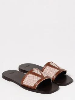 Mules VLogo Signature Valentino Garavani in cotone e pelle