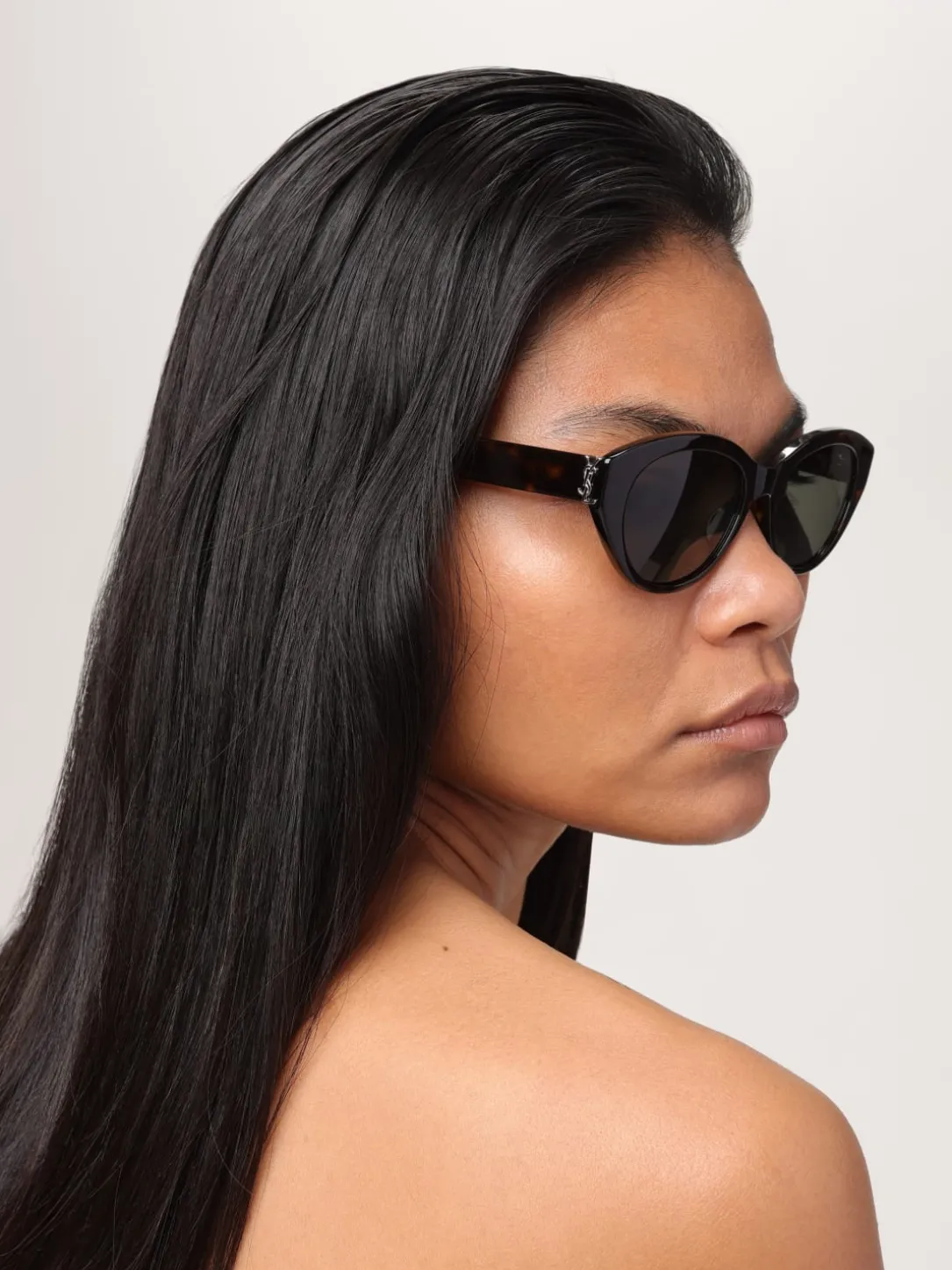 Occhiali da sole cat-eye arrotondat Saint Laurent