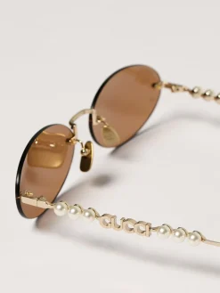 Occhiali da sole GG1922S Gucci in metallo con perle applicate