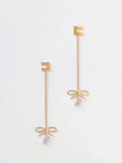 Orecchini Elisabetta Franchi in ottone con fiocco e strass