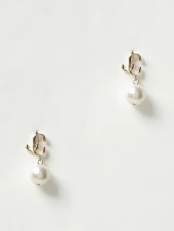 Orecchini JC Jimmy Choo in ottone con strass e perle sintetiche