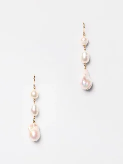 Orecchini Jil Sander in ottone con perle d'acqua dolce