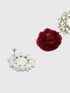 Orecchini Magda Butrym in ottone con strass incastonati e rosa