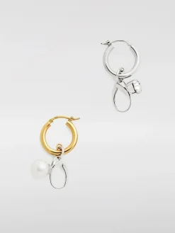 Orecchini MM6 Maison Margiela in ottone con strass e perle sintetiche