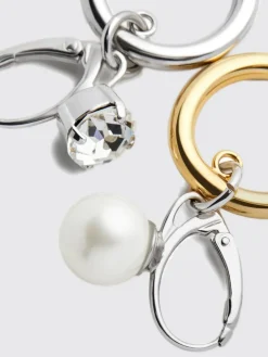 Orecchini MM6 Maison Margiela in ottone con strass e perle sintetiche