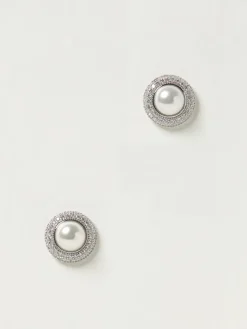 Orecchini Self-Portrait in ottone con strass e perle sintetiche