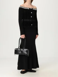 Orecchini Self-Portrait in ottone con strass incastonati