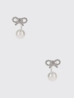 Orecchini Self-Portrait in ottone con strass incastonati e perle sintetiche