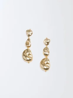 Orecchini Tre Pepite Fabiana Filippi in ABS con finitura galvanica in oro lucido